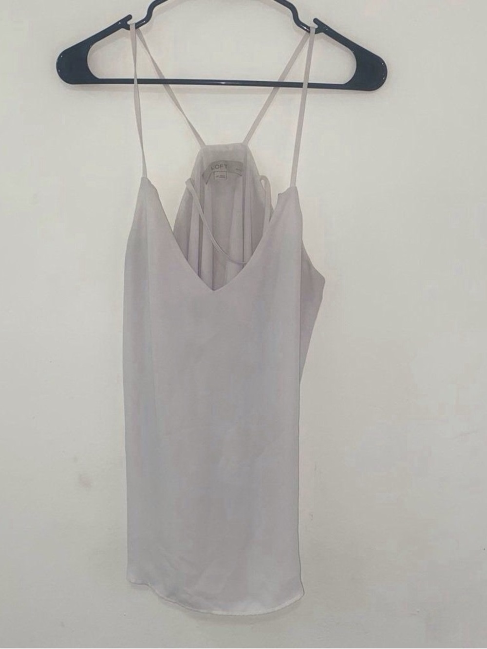 Light Gray Satin Cami Tank Top - Unbranded